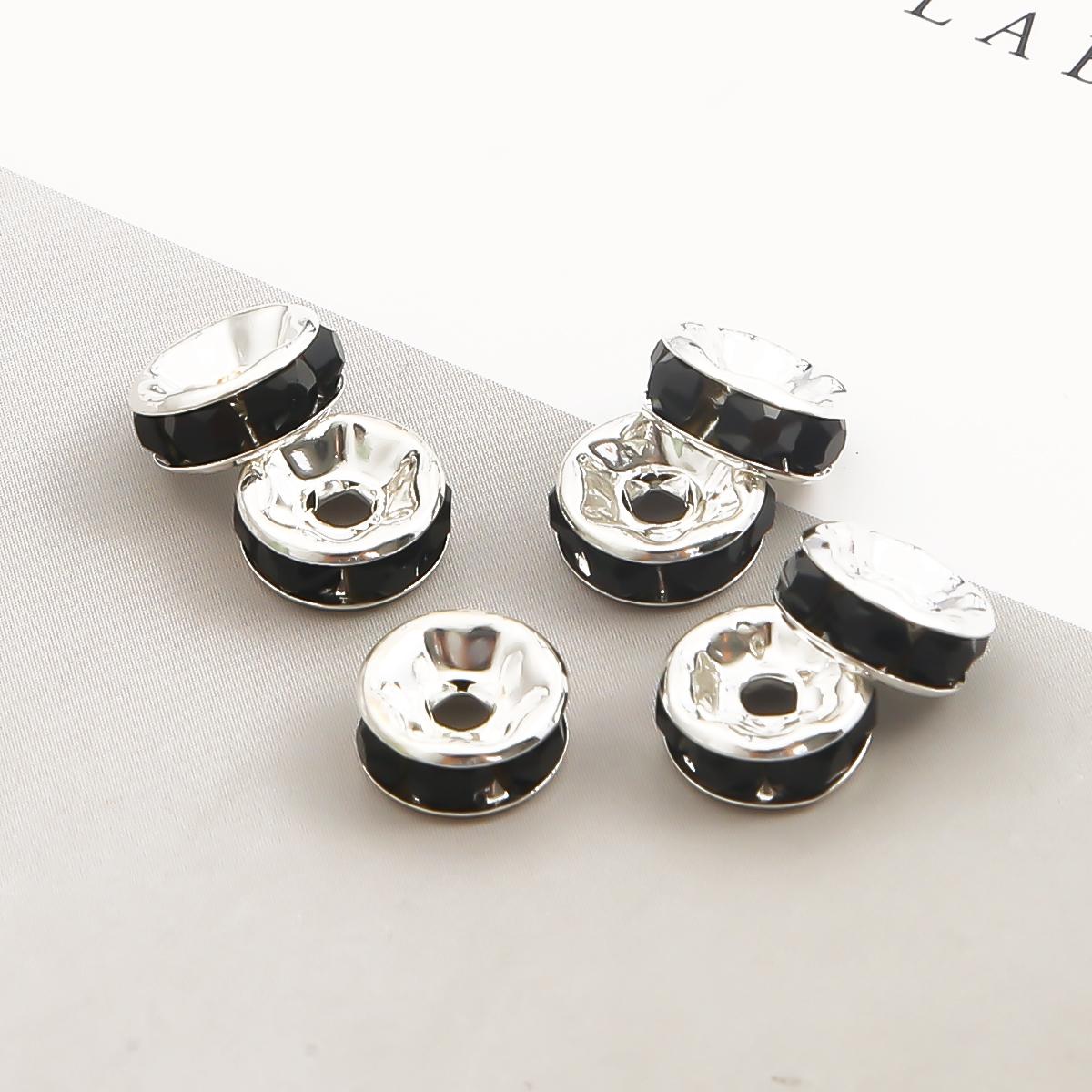 

50 шт., металлическое медное круглое кольцо, филигранное очарование, аксессуары для самостоятельного изготовления, принадлежности для изготовления ювелирных изделий 6×2mm 2mm чёрный/серебряный