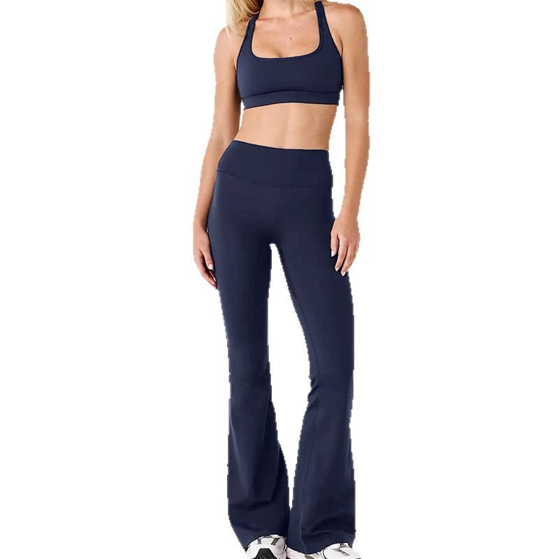 Chen Shijie micro-pull pants sports fitness yoga suit, chest-showing yoga suit, bodybuilding sports suit