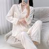 Women's Autumn/Winter Ice Silk Cartoon Pajamas, Korean-Style Sweetheart Set - Long Sleeve & Pants