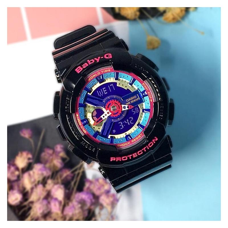 Casio BABY-G Alla Moda Contrasto Colorato Sportivo Doppio Display Impermeabile Movimento al Quarzo Cinturino in Resina Orologio Giapponese e Coreano BA-112-1A