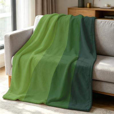 Green Gradient Flannel Blanket Warm Soft Halloween Christmas Couch Warm Cozy Decorative Decor Gift for All Season