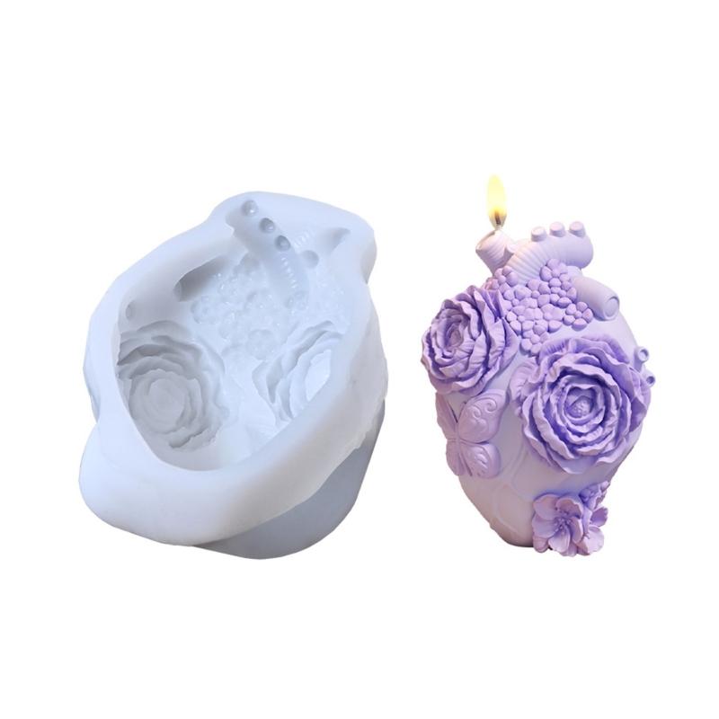 

3D Цветочное Сердце Силиконовая Форма Для Свечей Мыла Смолы Рукоделия Прочная Многоразовая Инструмент Для Изготовления Украшений Форма Для Свечей Мыла 1