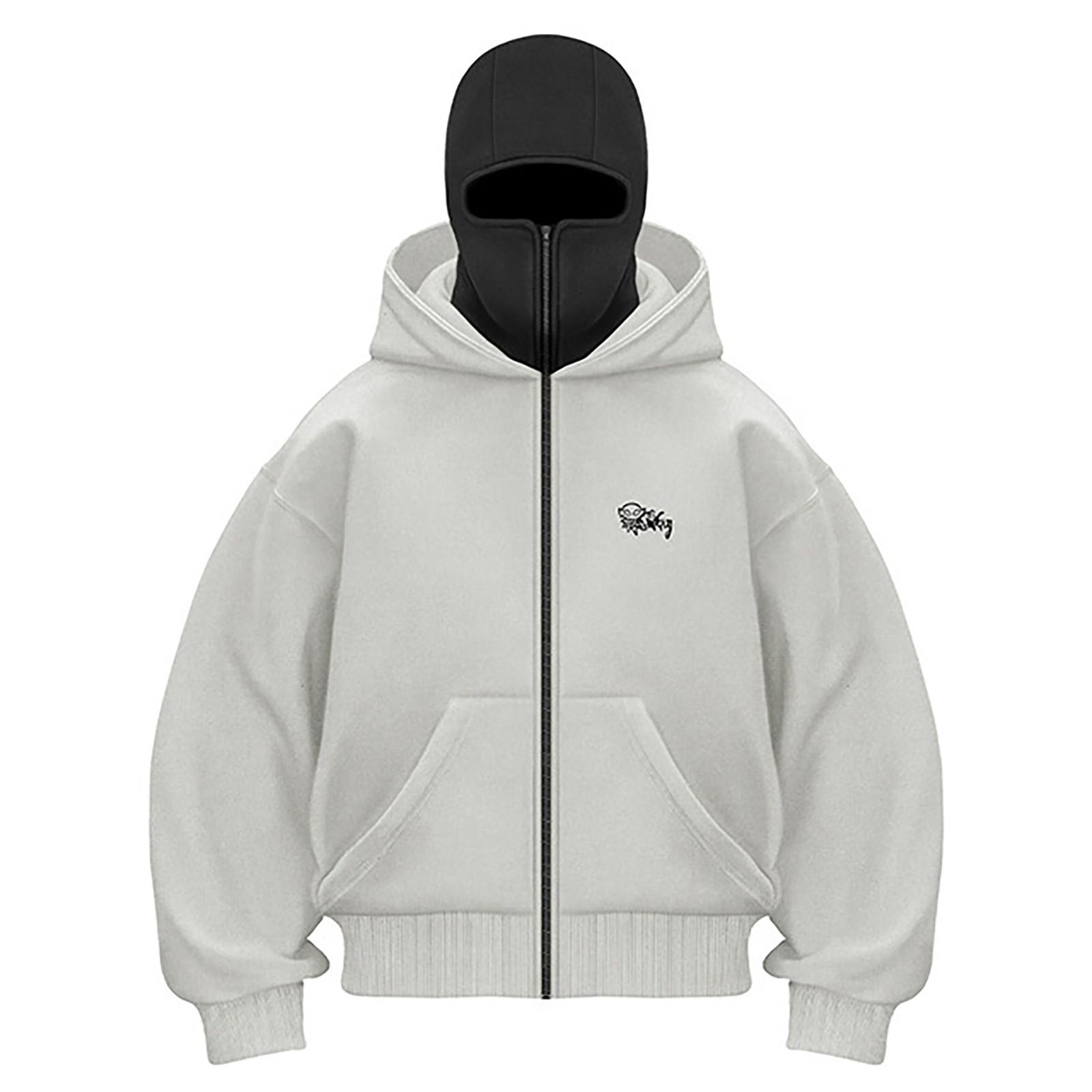 

Толстовка з капюшоном, коротка куртка, чоловіча та жіноча подвійна шапка, спортивна куртка на відкритому повітрі S світло-сірий колір