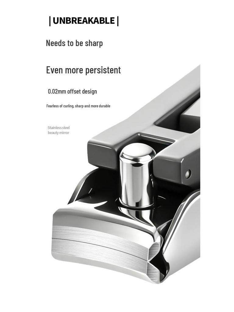 Stainless Steel Anti-Splash Nail Clippers with Large Opening and Debris Collection Compartment