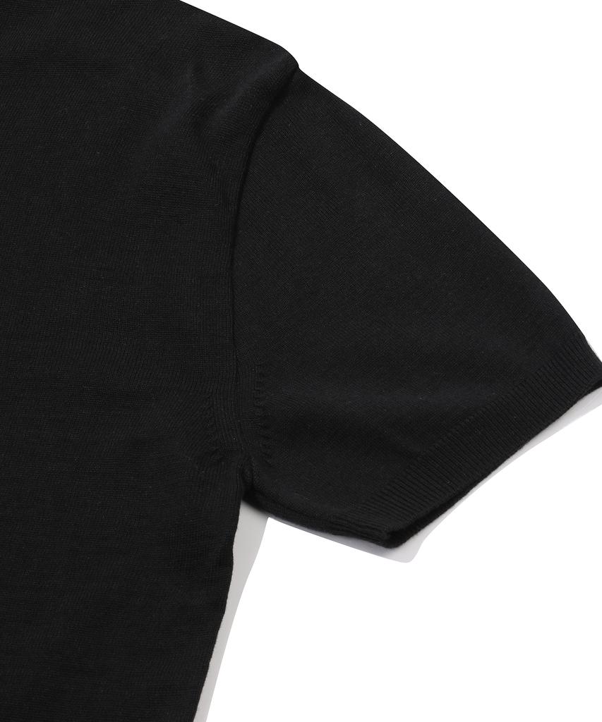 GNOK Layered Round Short Sleeve Knit [Black]