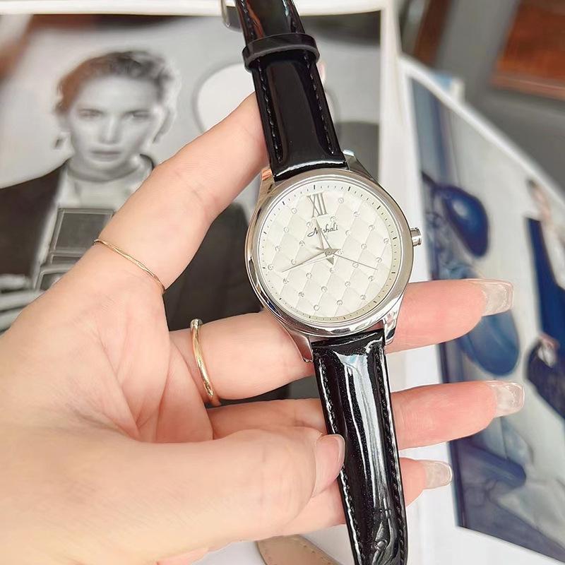 Gypsy Star Diamond-Encrusted Female Student Watch Simple And Fashionable Leather Watch With Rhinestone Female Luminous Waterproof Quartz Watch