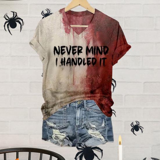 Don't Mind I Handled It Blood Shirt Women Funny Halloween Blood Horror Clothes Short