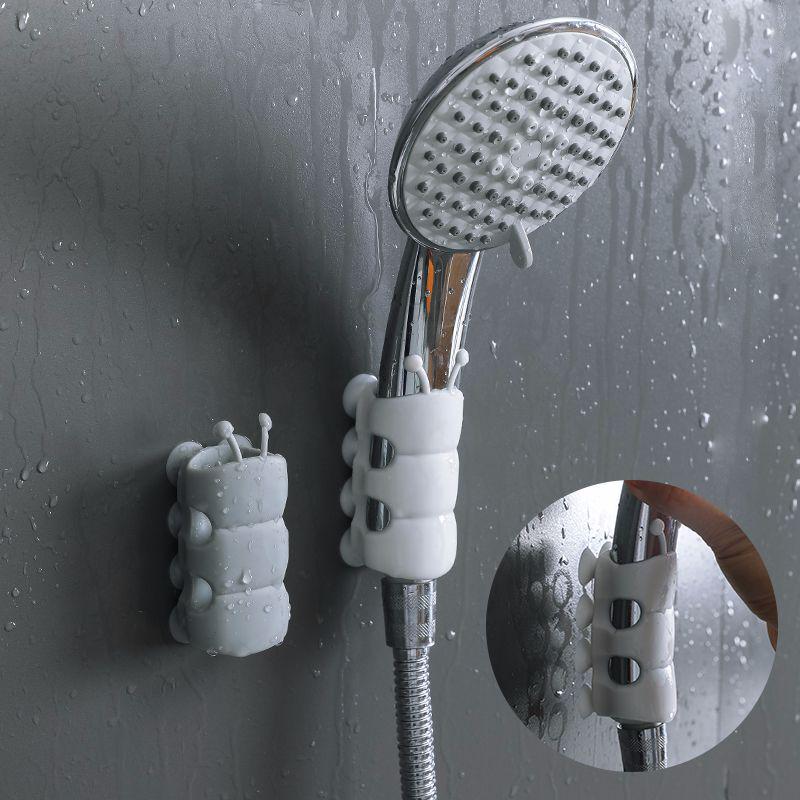 Punch-Free Adjustable Shower Head Holder with Universal Suction Cup белый