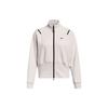 Color Block Fleece Full Zip Sports Casual Short Hoodie Women Hoodies Clay-White 1379836-114
