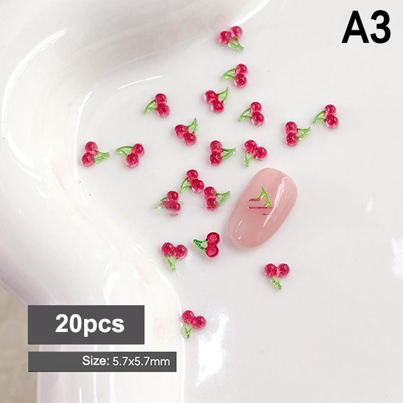 

20 шт. Милые 3D Мини Красные Вишни Аксессуары для Нейл-Арта Смола Фрукты Подвески для Ногтей Ювелирные Изделия Украшения для Нейл-Арта Детали Инструмент для DIY Маникюра