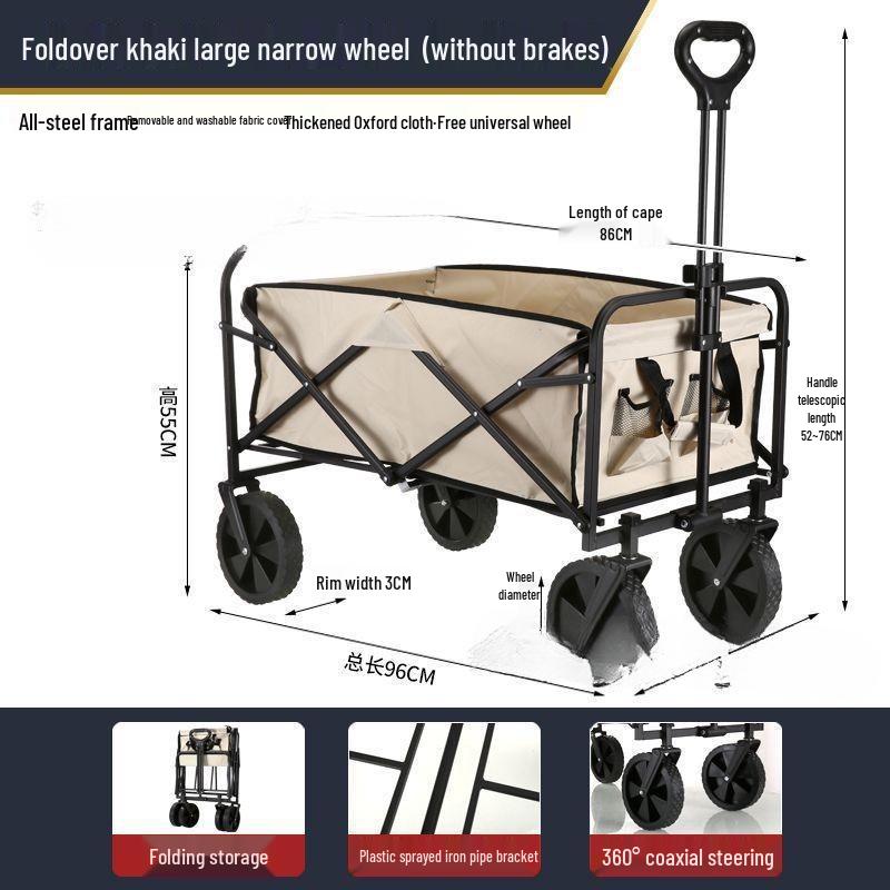Collapsible Outdoor Camping Handcart with Trailer Functionality