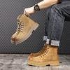 Men's boots 2026 new winter student retro thick sole big head suede fashionable motorcycle workwear boots
