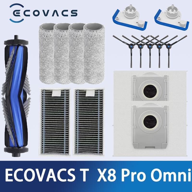 Compatible for Ecovacs X8 Pro Omni Accessories Main Side Brush Hepa Filter Rag Dust Bag Replacement Parts