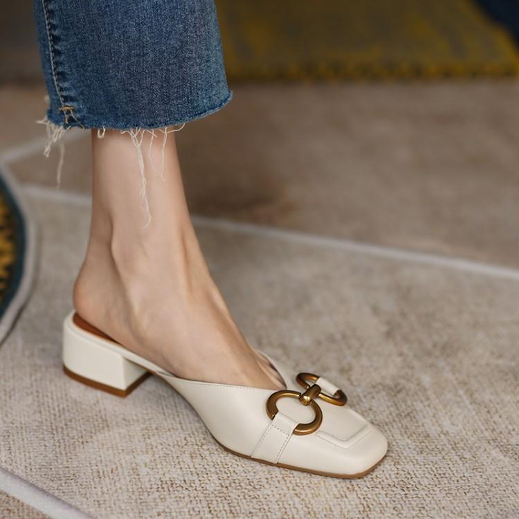 Fashion Summer Fashion Modern Slippers Outside Slides 2024 New Women Sandals Flats Square Heel Women Shoes Chunky Heel Women Mules
