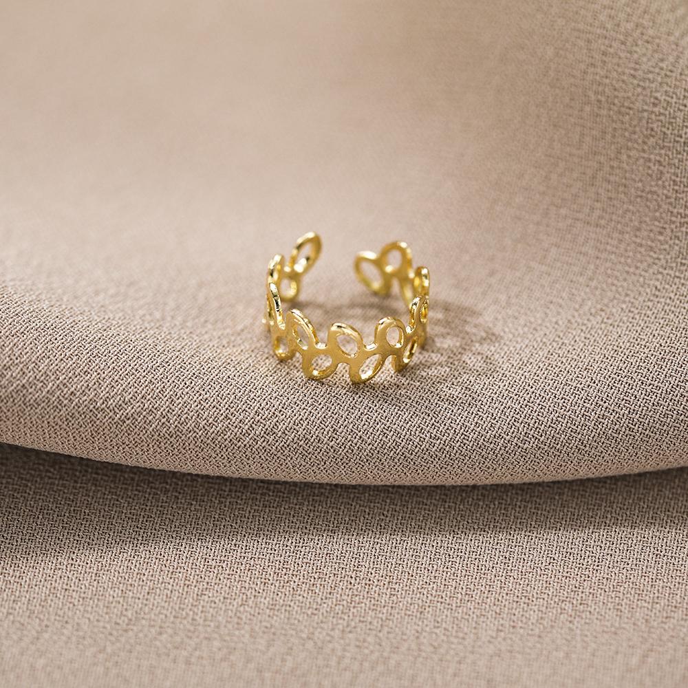 5PCS Vintage Gold Color Leaf Hollow Ear Clips Set Women Fashion Metal Non-pierced Earrings Jewelry Girls