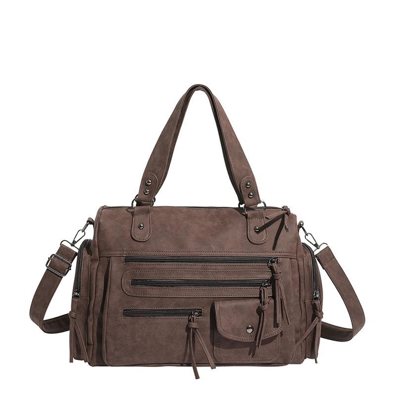 Multi-pocket Motorcycle Bag, High-end Texture, Fashionable Commuting Single-shoulder Crossbody Handbag