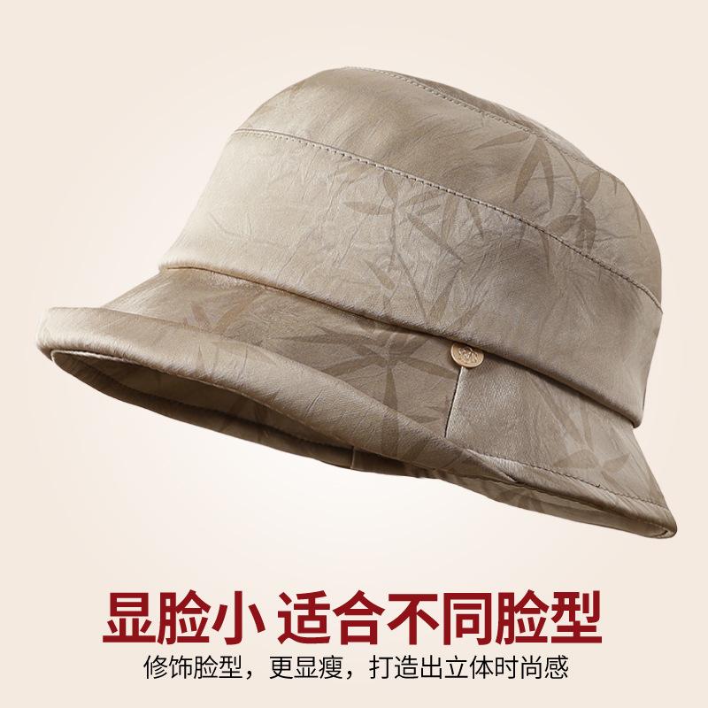 Hat Women's Autumn and Winter New Warm Bucket Hat Middle-aged Mother Temperament Basin Hat Cover Face Elegant Fashion Cloth Hat