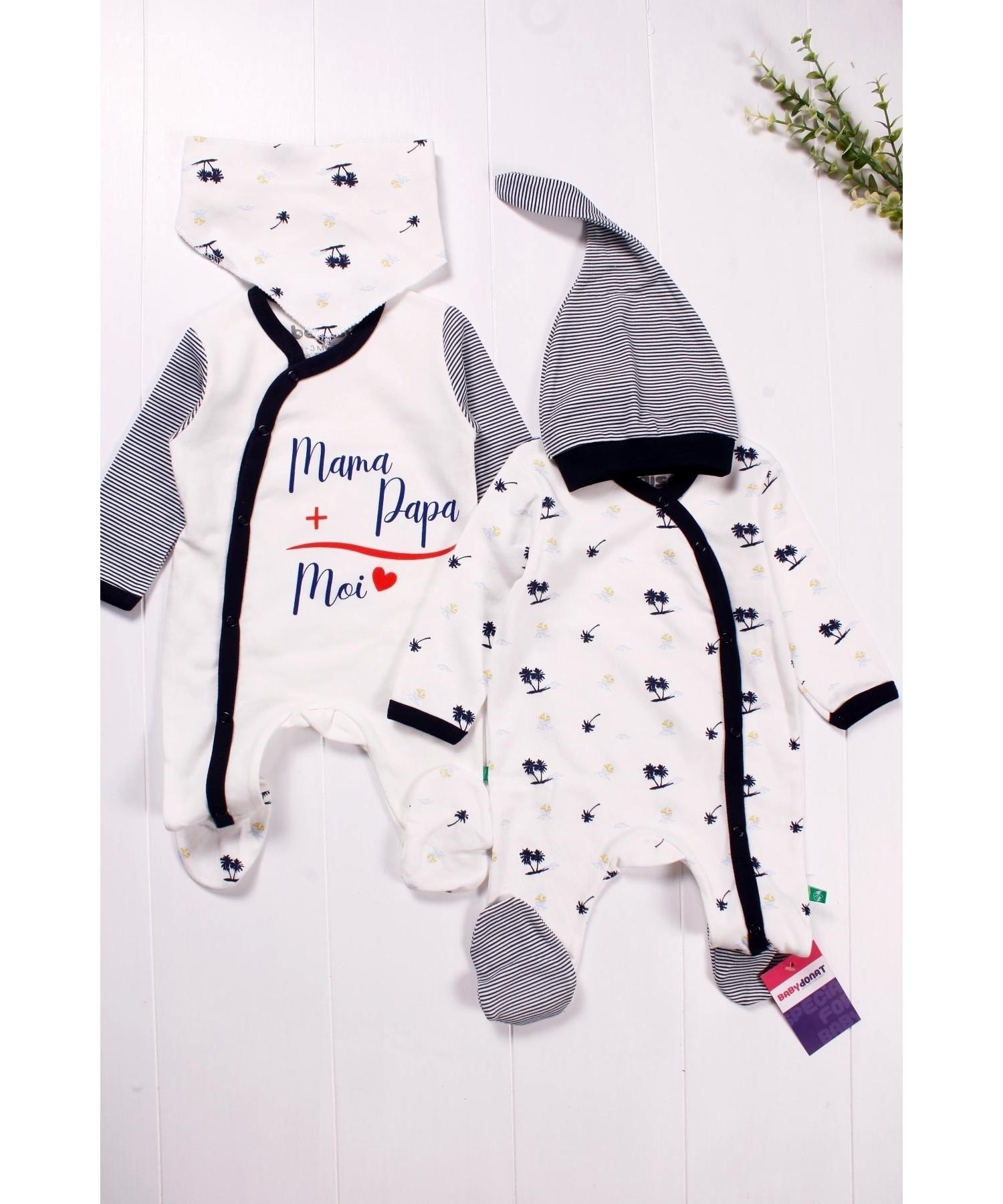 

Marine Kravuze Patterned Baby Boy Set of 4 Rompers