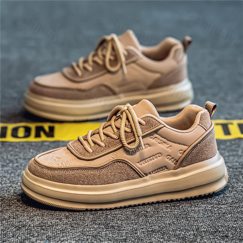 Fashion Men's Retro Versatile Low Top Thick Sole Casual Shoes 2025 Autumn New Fashion Trend Comfortable Non Slip Lace Up Chunky sneakers