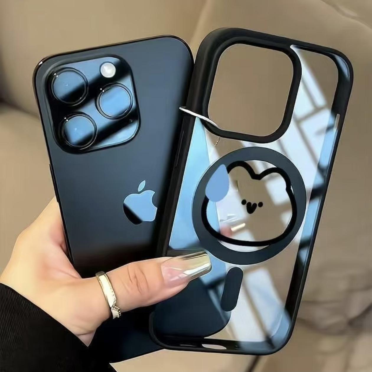 

Sweating bear is suitable for Apple 16promax mobile phone case 15Pro advanced 14plus all-inclusive ip13 magnetic attraction apple 16promax