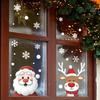 Cartoon Santa Claus Reindeer and Snowflake Atmosphere Decorative Glass Door and Window Stickers