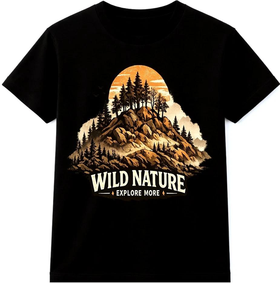 Mountain T-Shirt Nature Hiking Adventure Outdoor Camping Lover Gift Graphic Tee XS