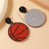 European & American Creative Sports-Themed Acrylic Earrings: Football, Basketball, Baseball, Rugby