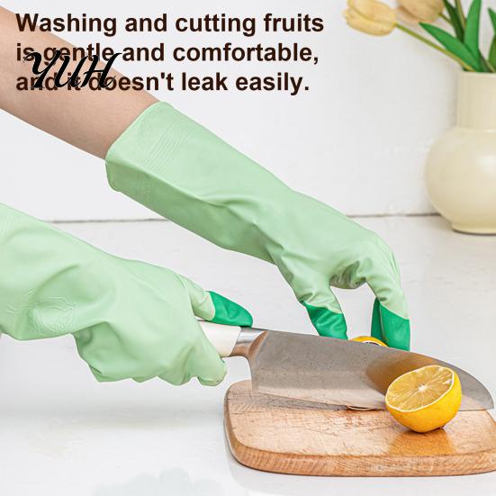 Dish Scrubbing Gloves for Home 2PCS PVC Dishwashing Gloves, Reusable Oil Resistant Cleaning Extended Flexible Waterproof Cuffs Kitchen And Household