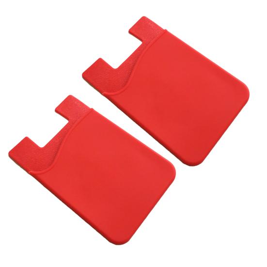 2Pcs Card Holder Silicone Phone Wallet Single-layer Multi-function for Bank Card