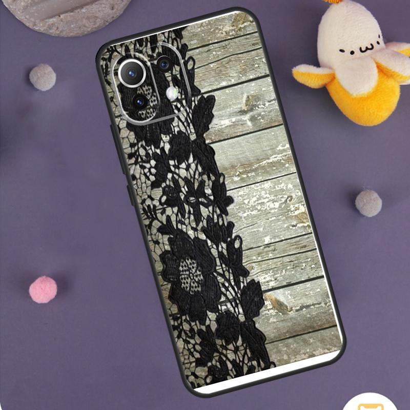 Western Rustic Barn Wood Lace Case For Xiaomi 15 14 Ultra 13T 14T 15T 17 Pro Max POCO F8 Ultra F5 F6 F7 X5 X6 X7 Pro Cover