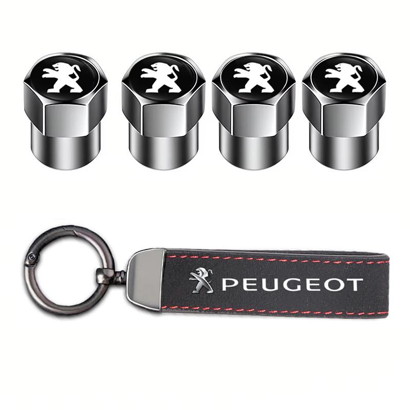 Peugeot Car Tire Wheel Valve Caps Cover Car Key Chain Ring Keychain For Peugeot 408 308 5008 Landtrek 208 3008 2008 Rifter 508