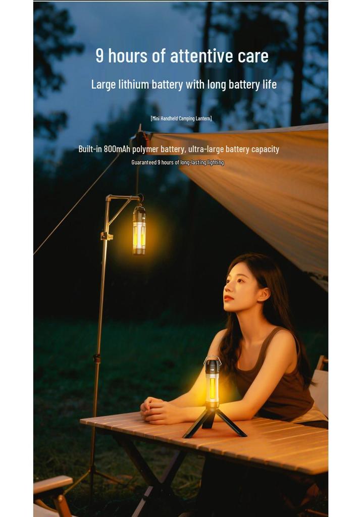 New Multi-functional LED Camping Lantern with Stepless Dimming, Hook, Atmosphere Light, and Flashlight