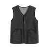 Men Waistcoat V-Neck Sleeveless Single-Breasted Vest Coat Solid Color Velvet Lined Warm Vest Jacket with Pockets