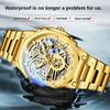 Fashion Skeleton Watch Automatic Waterproof Watches Luminous Mens Watch Stainless Steel Strap