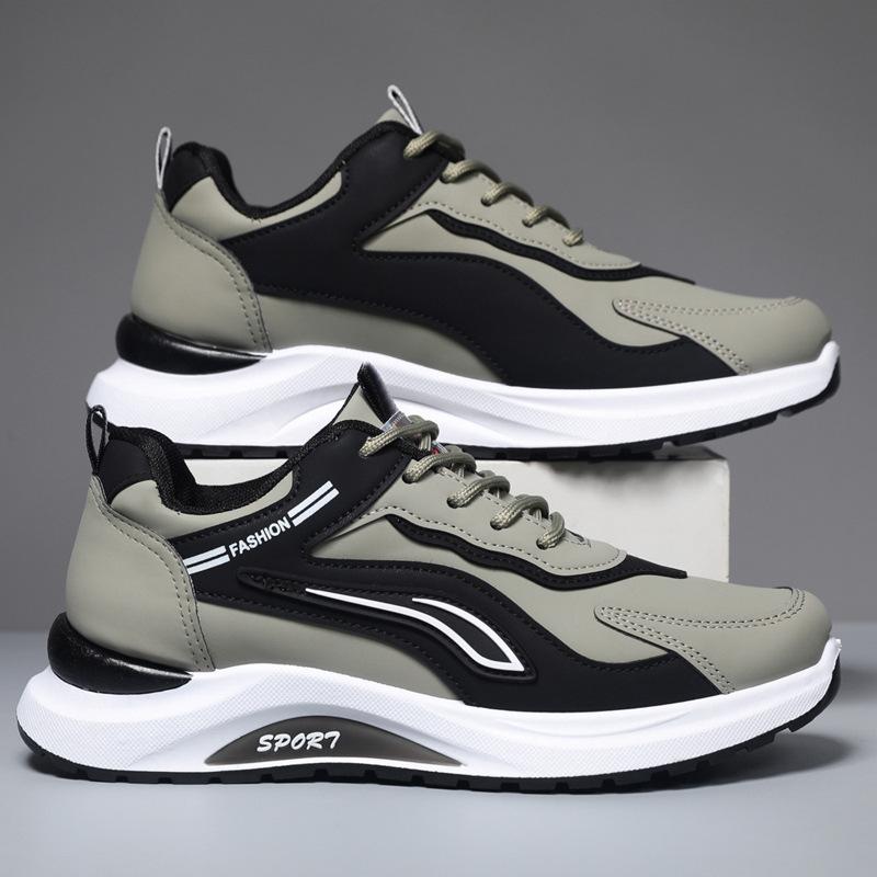 Casual men's shoes new autumn breathable leather sports running shoes men's versatile soft-soled sports men's shoes