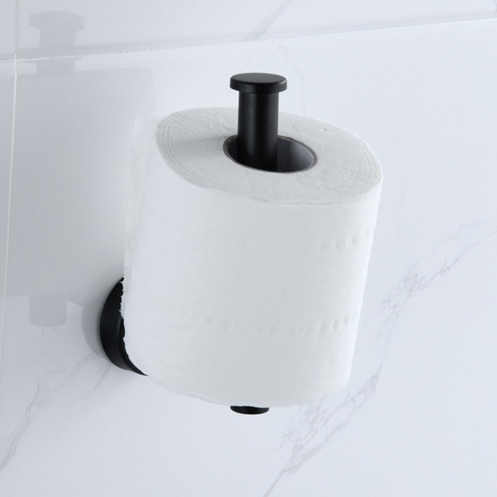 Paper Towel Holder Stainless Steel Black Matte Cylindrical Paper Towel Hanging Shelf for Home