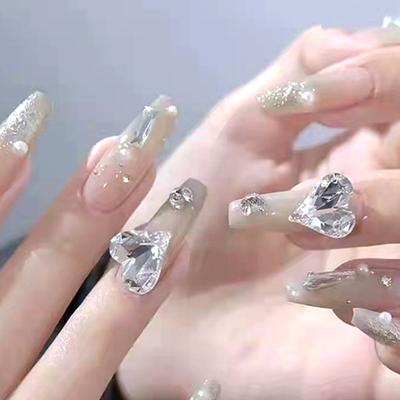 20 Teile/satz Nagel Ornament Luxus Hohe Helligkeit Glanz Liebe Herz Maniküre Design Nagel Strass für Salon