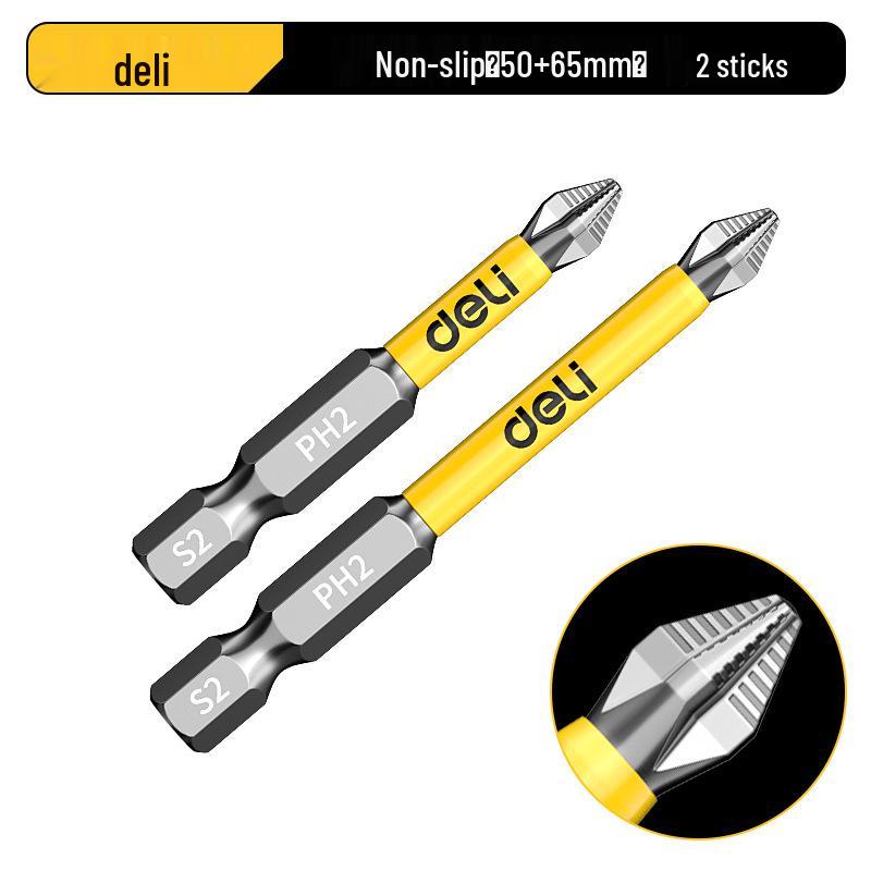 Deli Tungsten Steel Magnetic Anti-slip Phillips Drill Bit Set