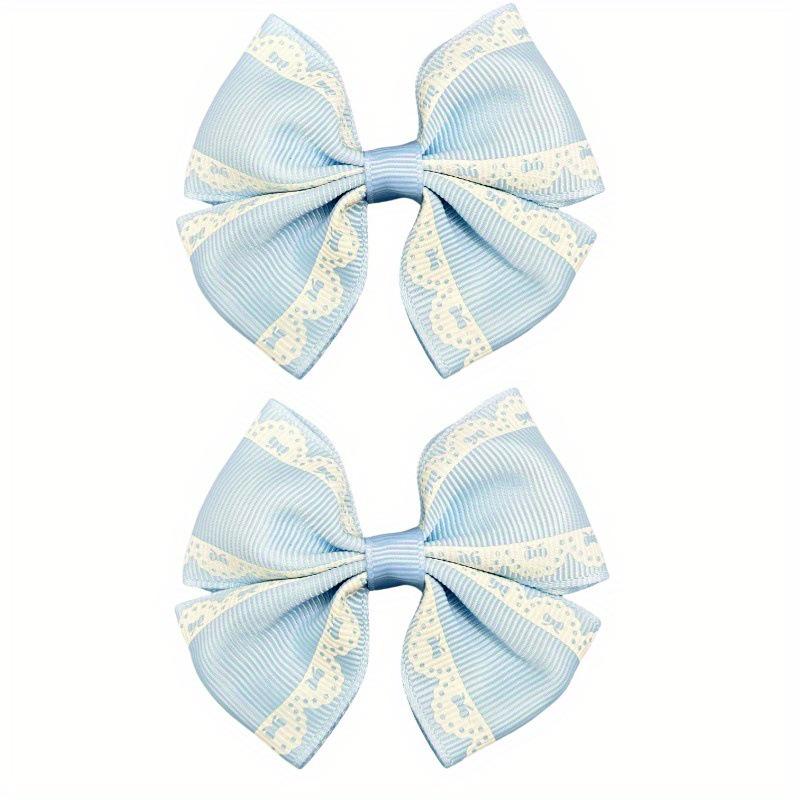 Bohemian Lace Ribbed Bow Hair Clip for Children