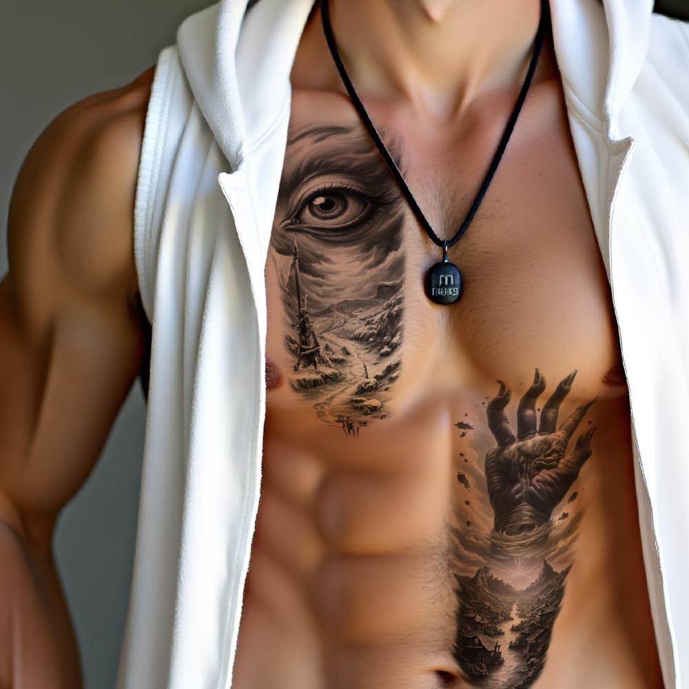 3pcs Temporary Tattoo Realistic Temporary Tattoos Bat Wings Dragon Dark Hooded Figure For Women Men Arms