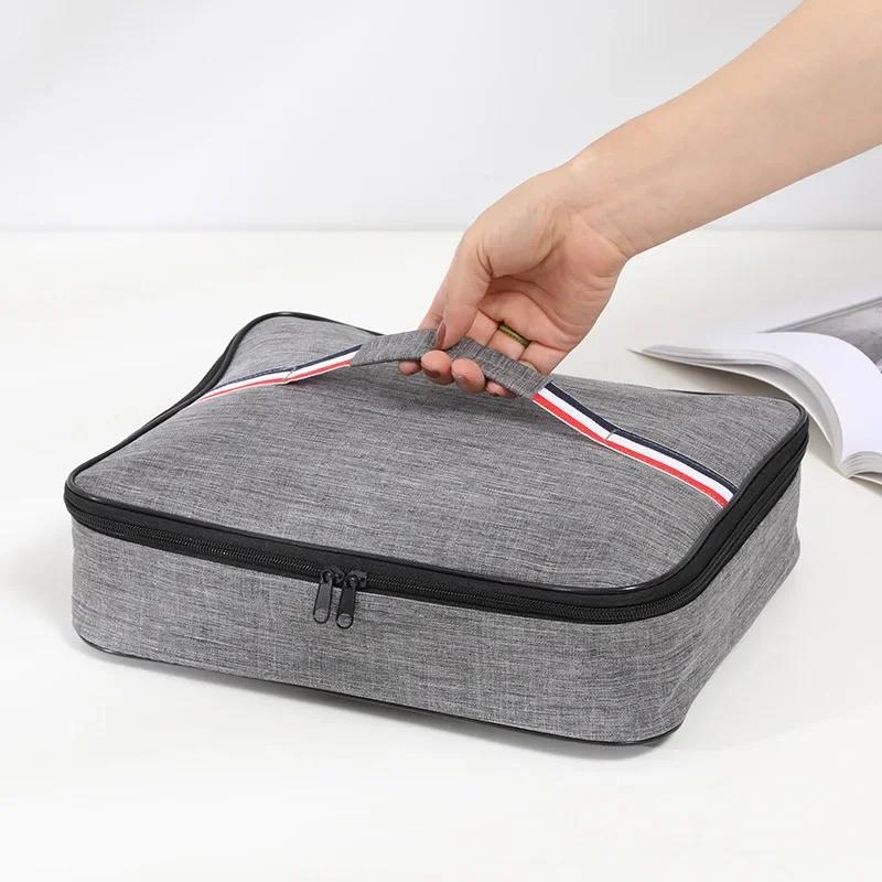 Camping Picnic Insulated Lunch Box-Oxford Cloth+Aluminum Foil Cold Food Cooler Thermal Bag Handbag, Men Women Travel Portable