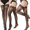 Plus Size Fishnet Thigh High Stockings Women Sexy Lace Over Knee Hollow Out Mesh Pantyhose Nylon Elastic Summer Clubwear