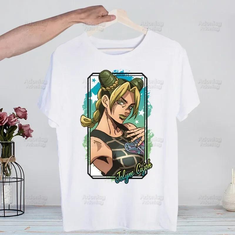 Jojo Bizarre Adventure Men Hip Hop T Shirt Harajuku Jolyne Cujoh TShirts Short Sleeve Casual T-Shirt Stone Ocean Tops Tees