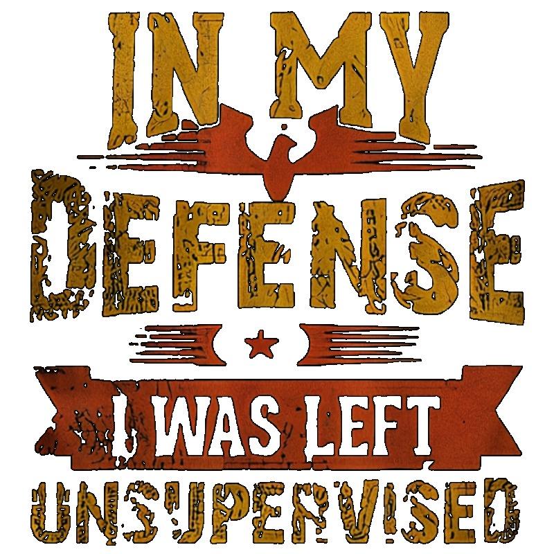 T-Shirt Schwarz Zu meiner Verteidigung Ich wurde unbeaufsichtigt gelassen Grafikdruck Freizeitkleidung