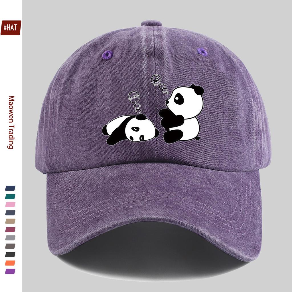 Pc Cute Panda Print Baseball Cap Unisex Design Sun Hat MultiColor Available Papa Cap Comfortable Lightweight Sun Hat Washab