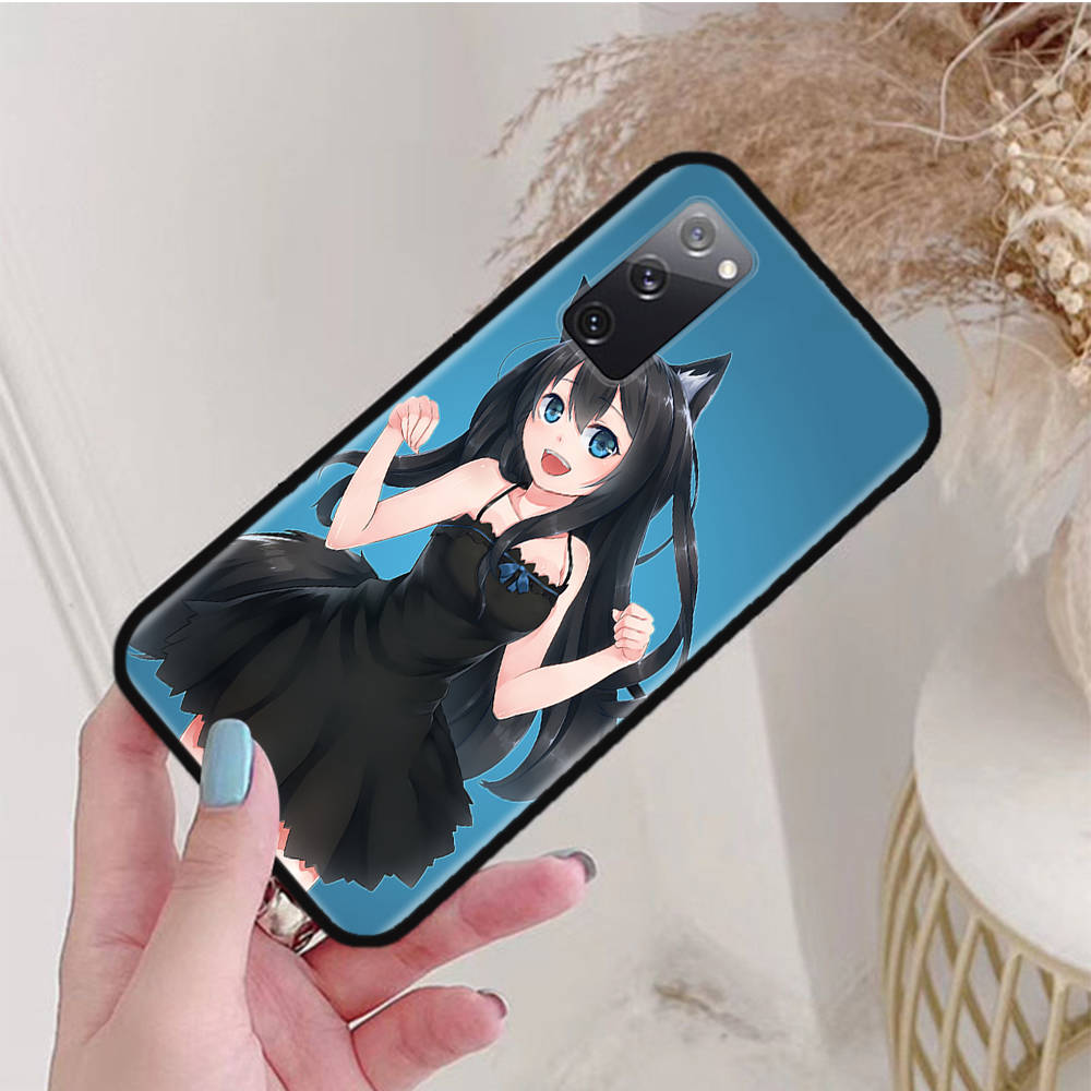 Black Case for Xiaomi Poco X6 X4 M5 M6 F5 F6 C65 C55 C50 C51 C40 Pro Redmi 14C A3X 13C 12C 11T 10A 9C Note 7 6 8A Plus W-59 Cat Girl
