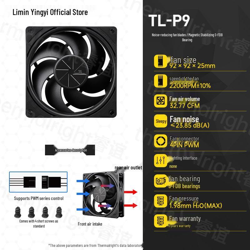 

Thermalright TL-P9W 9cm White Intelligent CPU Cooling Fan, 2200 RPM Temperature Control