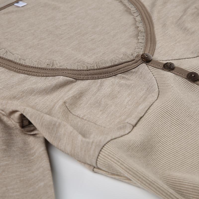 Podzimní a zimní dámské základní divoké tričko s dlouhým rukávem a výstřihem do V, slim, tenké