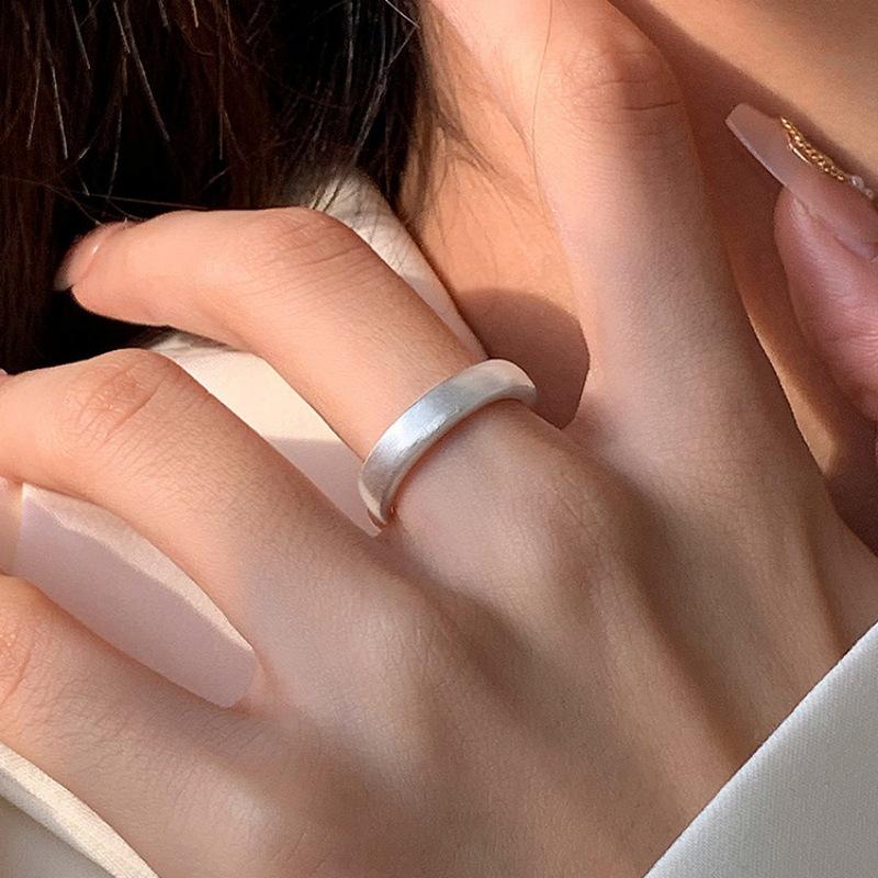 Adjustable Women's Trendy Brushed Texture Ring