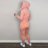 2Pcs Winter Women Tracksuit Set Fleece Lining Hooded Sweatshirt Coat with Long Sleeves Pockets Zipper Placket Elastic Waist Jogging Fall Solid Color